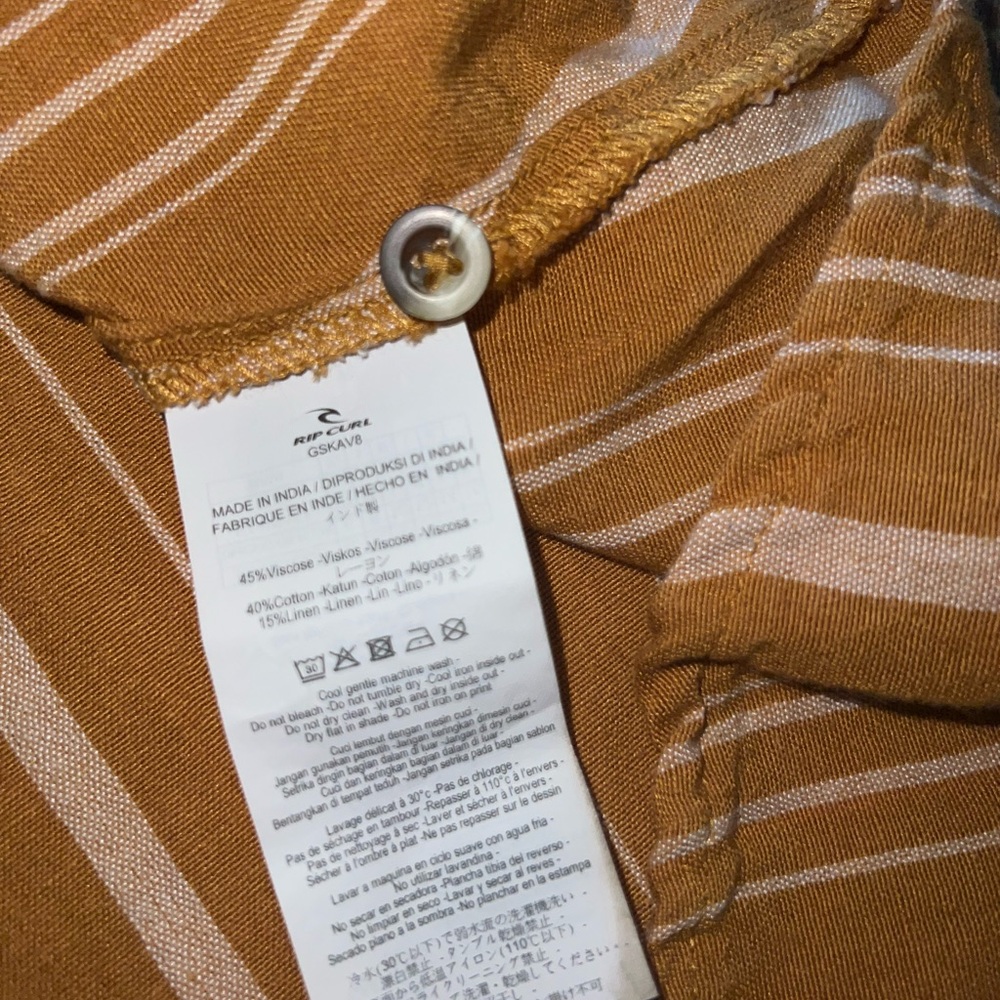 Rip Curl Sunchasers Linen Blend Stripe Midi Skirt… - image 4